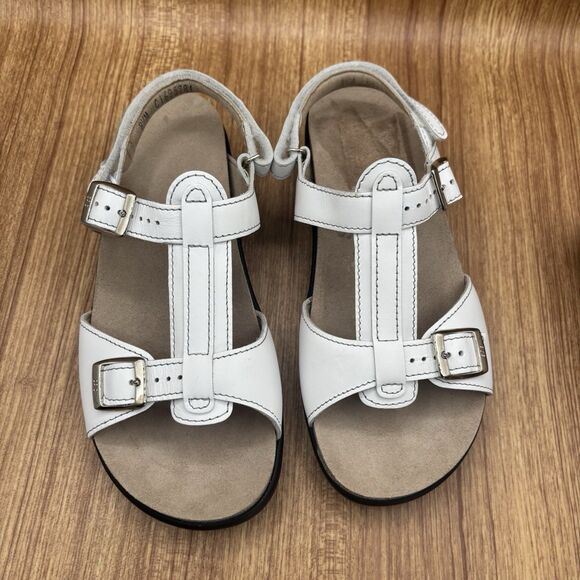SAS Captiva Women's White Leather  T-Strap Sandals  8.5 M TRIPAD Made in USA - Picture 9 of 10